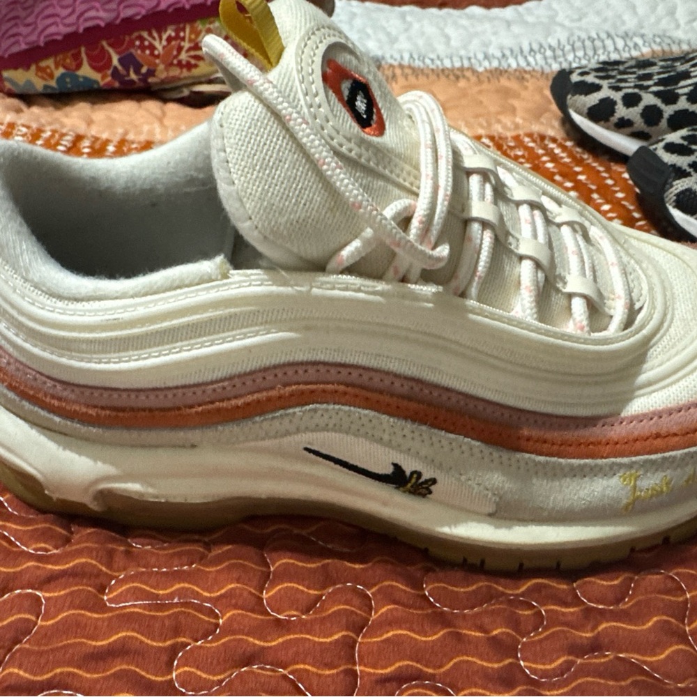 Nike Women's Cream and Orange Sneakers